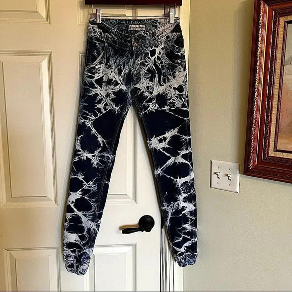 DIAMOND & Threads vintage blue acid wash denim jeans with elastic bottom… - Picture 1 of 13